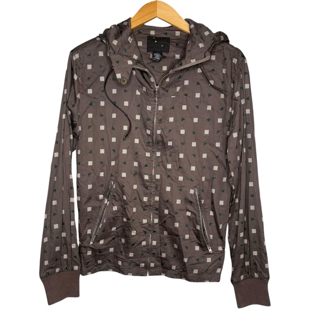 YMC Jacket gray Geometric Pattern Men’s Size small You Must Create silk blend